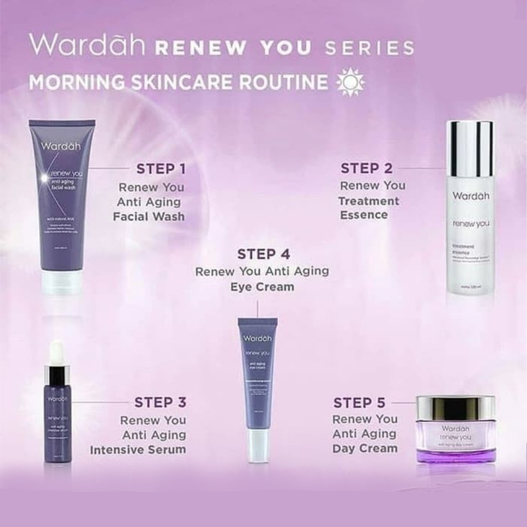 ⭐️ Beauty Expert ⭐️ Wardah Renew Anti Aging Series | Day &amp; Night Cream | Serum | Essence |