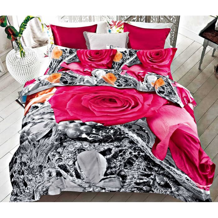 Bedcover Set Sprei LV Katun Jepang 180x200x30 & BC 240x240 LV-8014