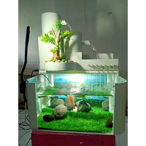 aquarium mini unik akrilik minimalis/akuarium ikan cupang guppy/aquarium hias