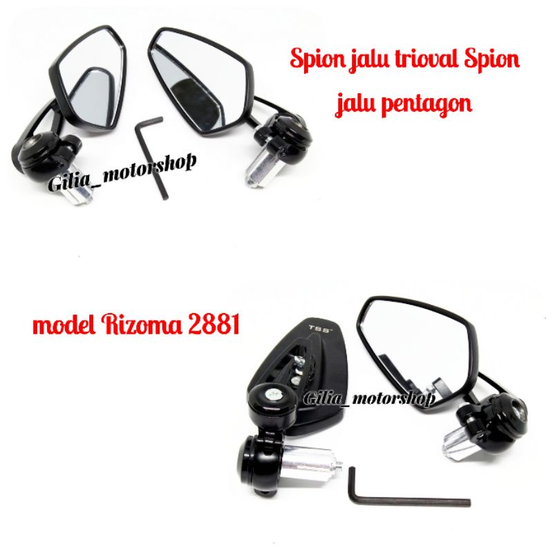 Spion jalu trioval Spion jalu Pentagon Kaca Putih Spion bar end Oval Universal Trioval