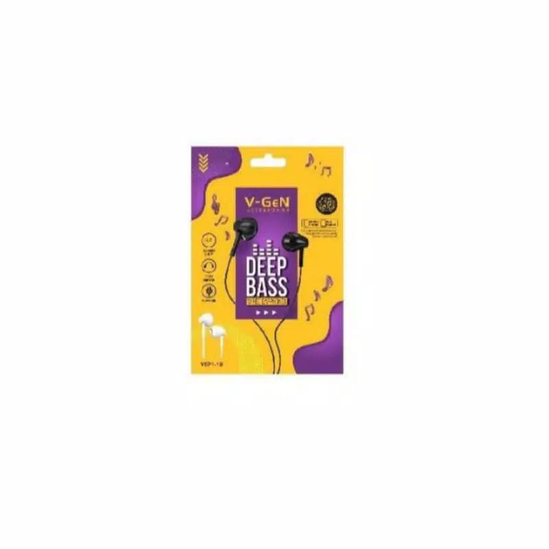 Earphone VGeN VEP1-18 Wired Handsfree Headset HiFi Sound ( ECER 1 PCS ) VGen VEP1-18