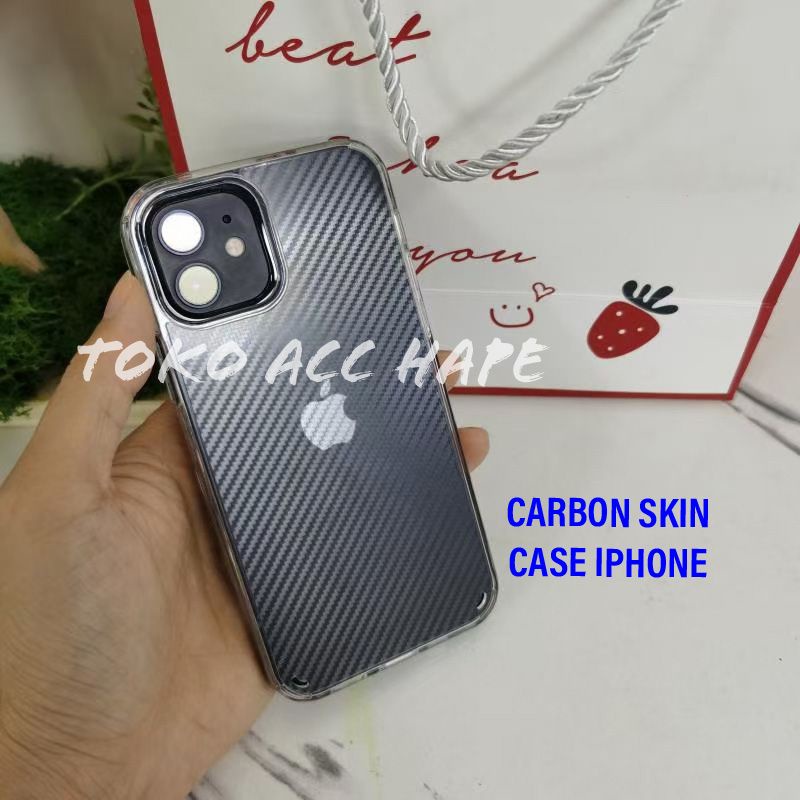 IPHONE 12 MINI/12/12PRO/12 PRO MAX CARBON SKIN CASE BENING/CLEAR HIGHCOPY PREMIUM