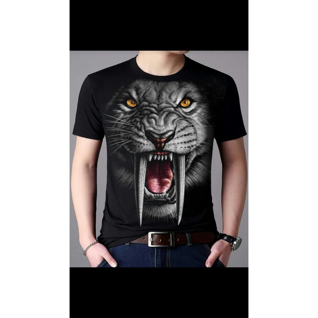 Kaos Distro Pria Macan taring Putih