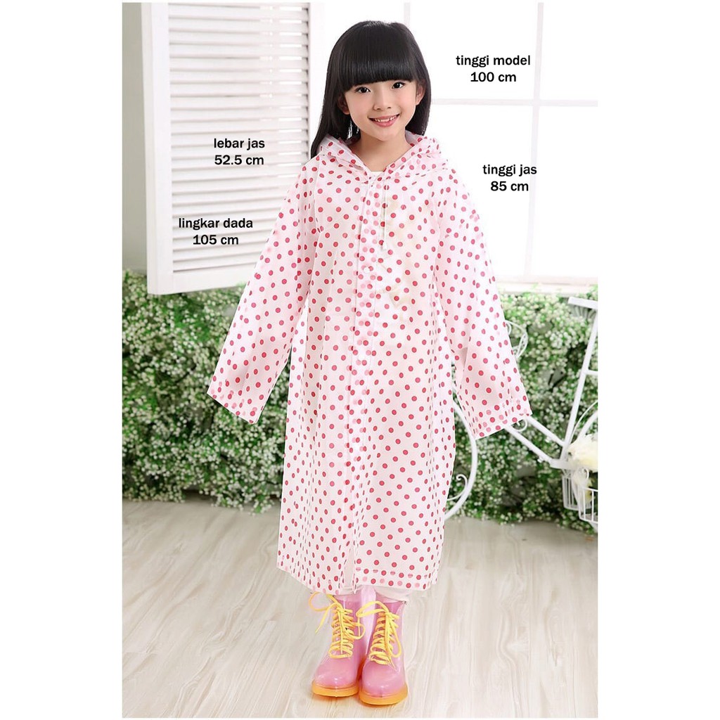 RA 08 Jas Hujan Anak Motif Poncho Kancing Terusan Unisex BEST SELLER