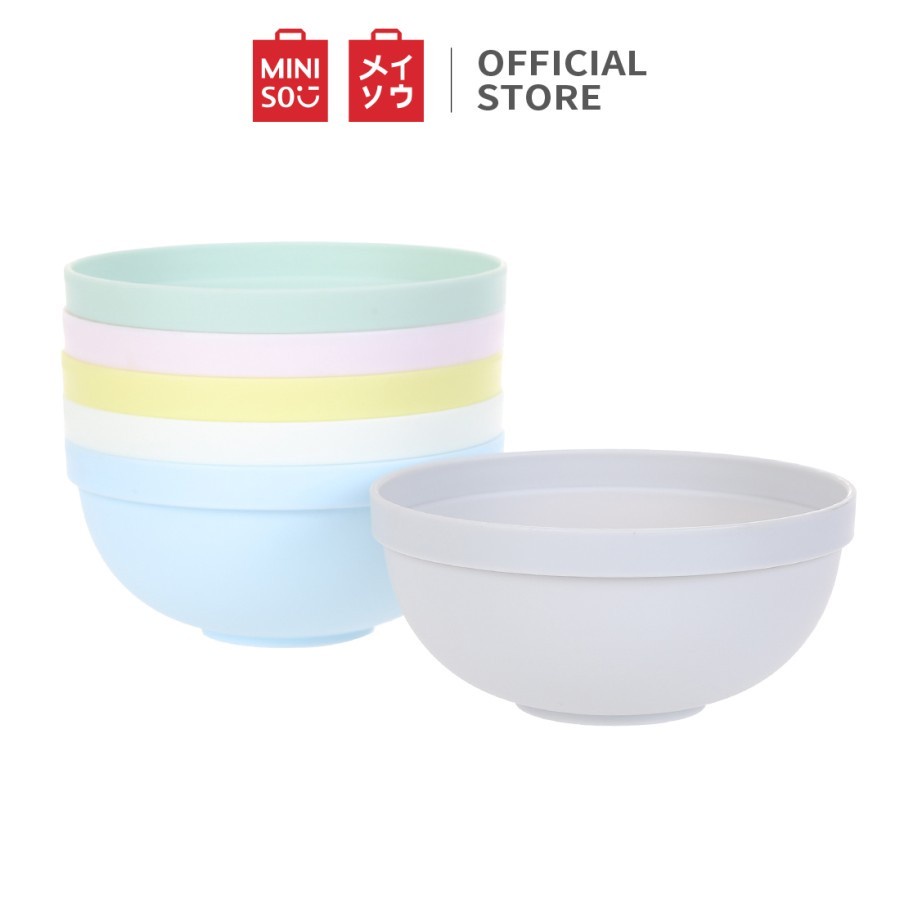 Miniso Mangkuk Set Plastik Ramah Lingkungan Eco-friendly 6 Pcs