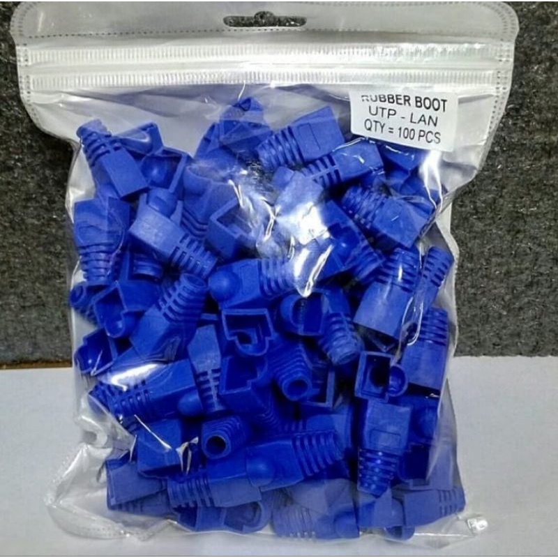 Plug Boot RJ 45 Cat 5e isi 100-Biru