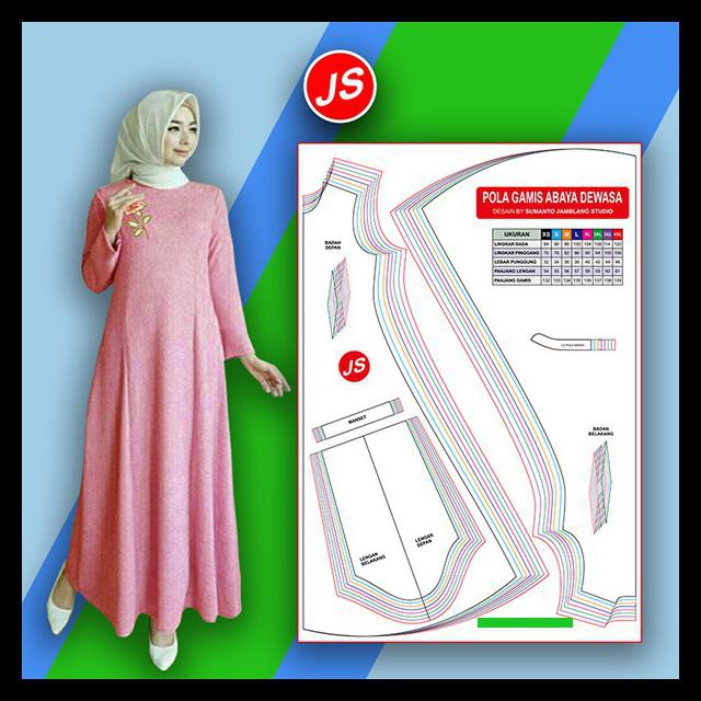 {BISA COD} Pola Jiplak Gamis Abaya Dewasa Terusan 8 in 1 Pola Baju Jamblang Studio KOMPLIT Kode 438