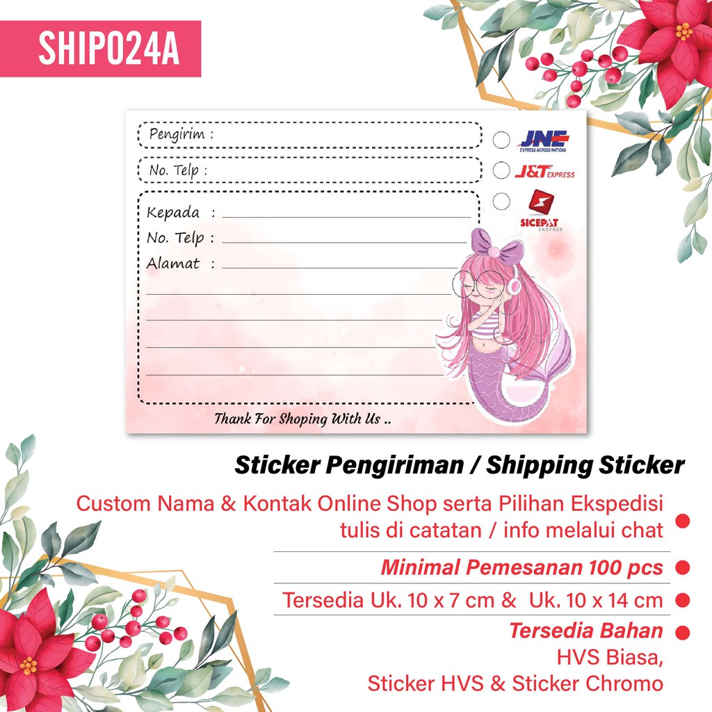 

Hanabi Shipping Sticker 1 pack isi 16pcs Stiker Pengiriman Stiker Alamat Kode Ship024A