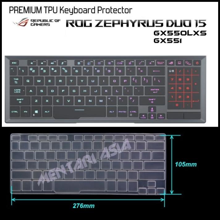 Keyboard Protector Asus Rog Zephyrus Duo 15 Gx550 - Premium Tpu Clear