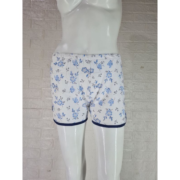 Summer Pants Celana Pendek Wanita - Blue Flower Fit to S