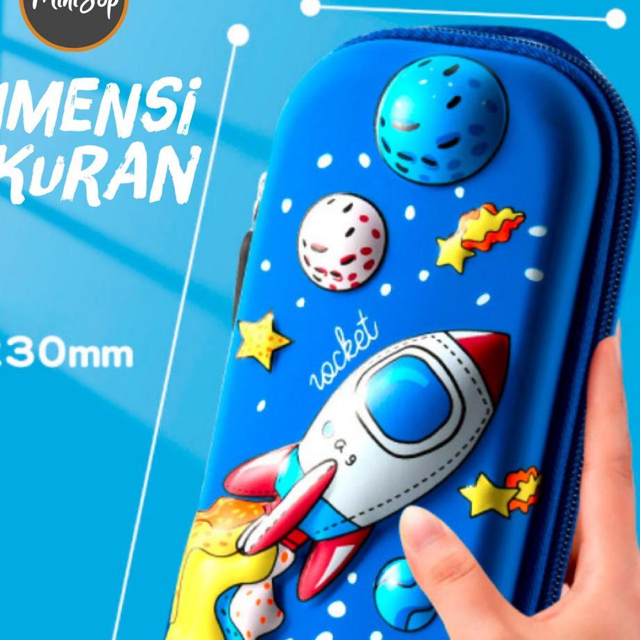 

Original Tempat Pensil Kotak Pensil Smiggle Lookalike 3D Hardcase Waterproof Rocket Rabbit Astronot