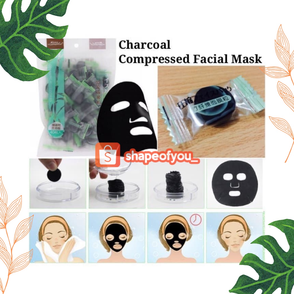 Masker Wajah Korea DIY Charcoal Compressed Mask Face Mask Permen Putih Melembabkan Murah Paper Detox