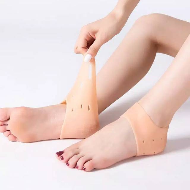 Sepasang Silikon Pelindung Tumit Kaki Bantalan Gel Silikon Anti Nyeri
