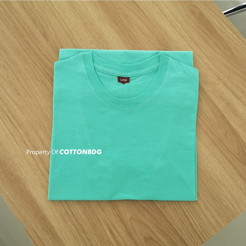 KAOS POLOS PRIA HIJAU TOSCA MISTY TANGAN PENDEK UKURAN S-XL BAHAN TWOTONE 30S ORGINAL