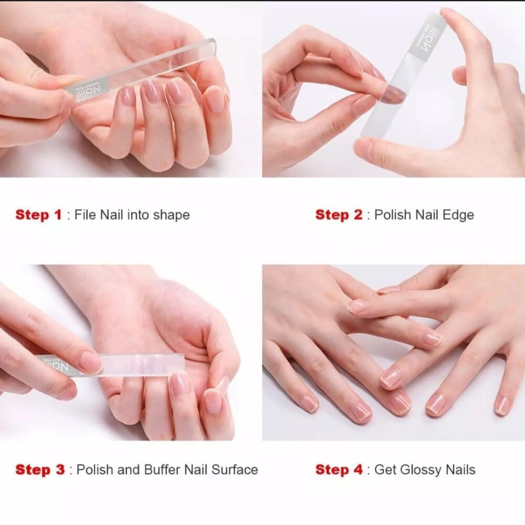 kikir kuku kaca nano akrilik bening mengkilap glass alat kecantikan manicure nail art menicure