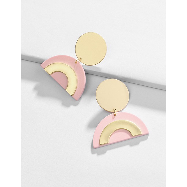 LRC Anting Tusuk Fashion Painted Semi-circular Earrings F4820X