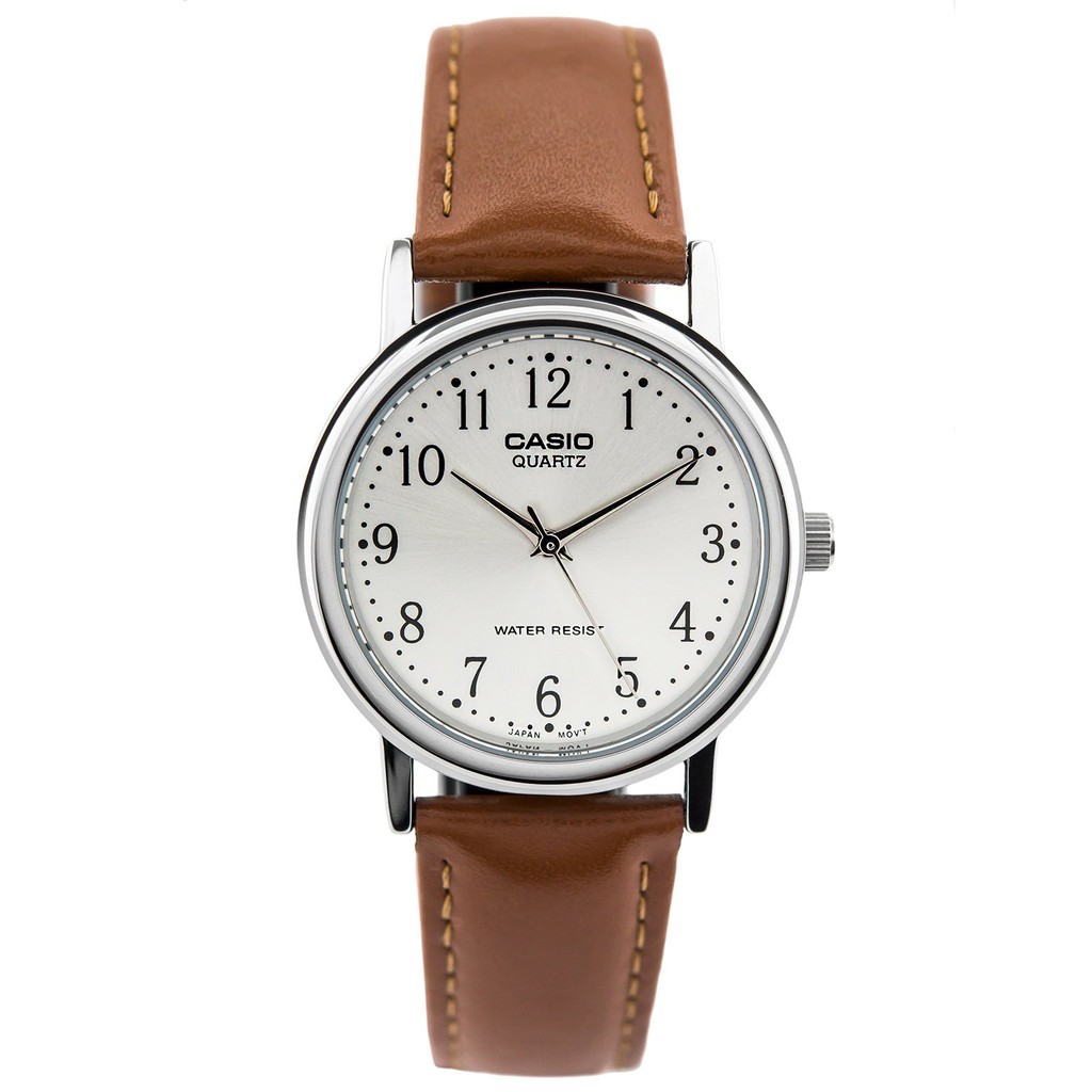 Casio Original Pria MTP-1095E-7BDF Leather Strap