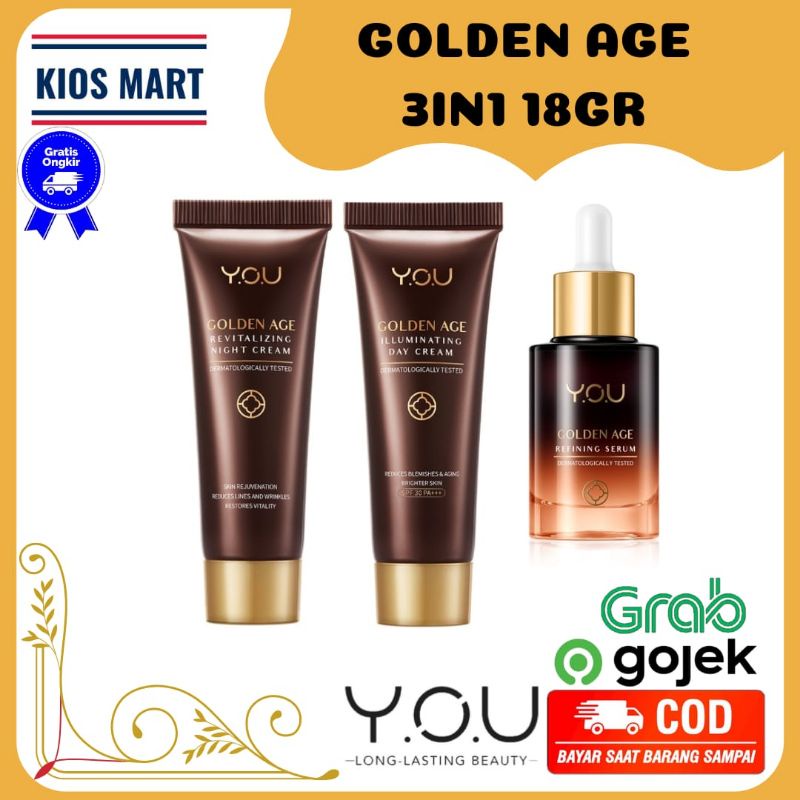 Kosmetik You Golden Age 3 in 1 Refining Serum/Day&amp;Night Cream 18gr