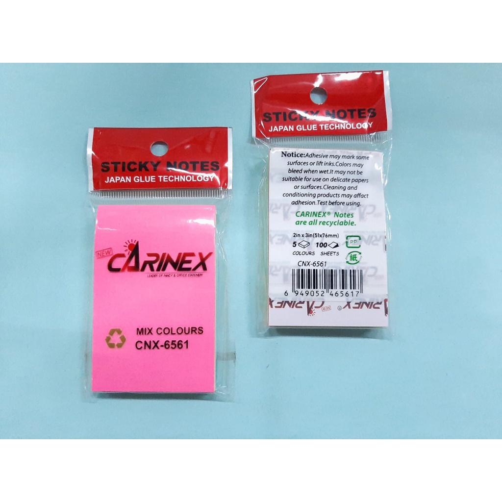 

Sticky Note Tempelan Memo Carinex 6561 warna Post it / memo / pembatas buku / tempelan kertas murah mix colours