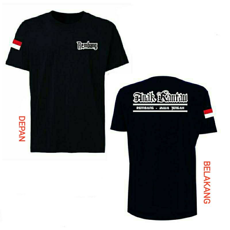 Baju T-shirt Kaos Anak Rantau Rembang - Jawa tengah (Bisa request kota daerah sesuai selera)