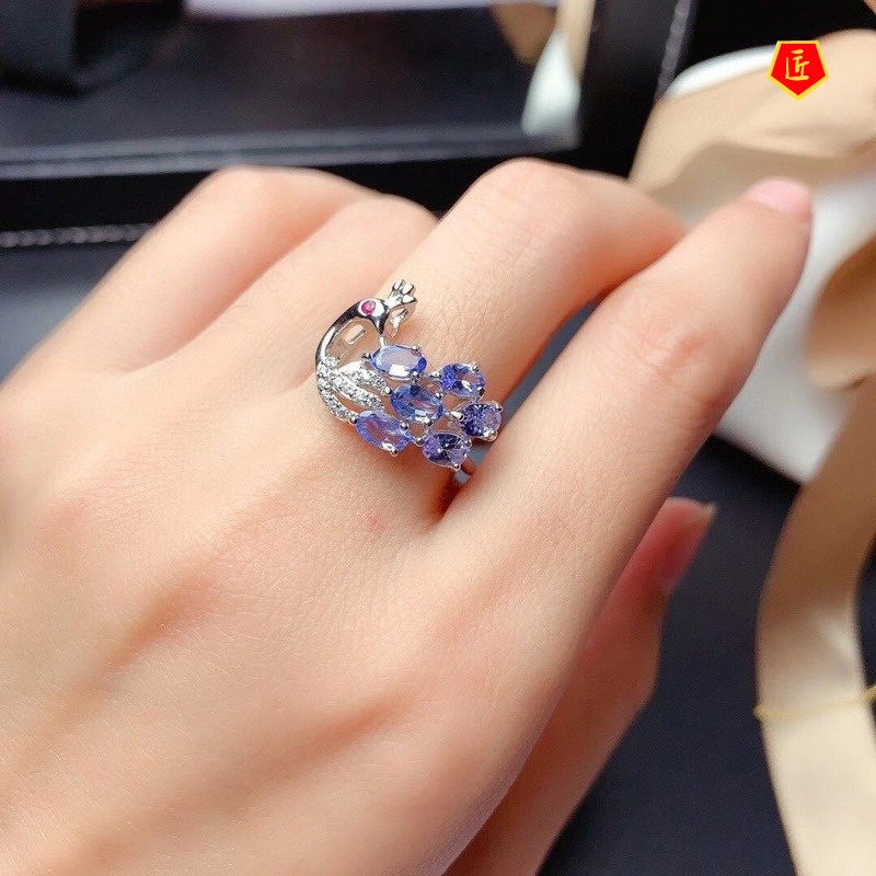 [Ready Stock]New Creative Colored Gems Ring Inlaid Natural Topaz