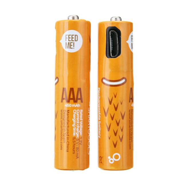 Smartoools battery baterai micro usb rechargeable AAA orange