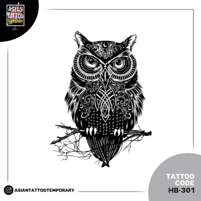 Tato Anti Air Tatto Burung Hantu Tato Temporer Tato Instan Stiker Desaign Owl Tato Sementara Shopee Indonesia