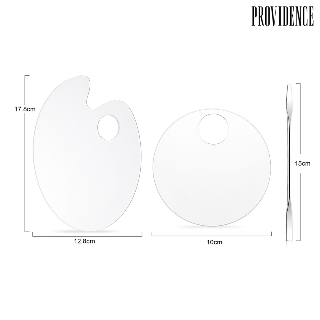 Providence 1Set Transparent Palette Easy to Clean Anti-compressive Acrylic Transparent Makeup Nail Palette for Personal Use