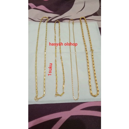 kalung lapis emas24k motif padi' 1suku