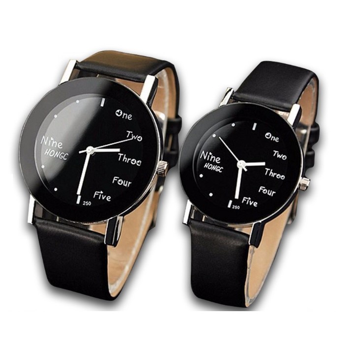 #31 Jam Tangan Couple UNIQ SINGLE Korean Style Analog Leather Watch Cowo Cewe Kulit