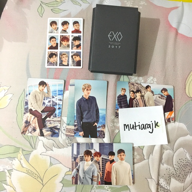 EXO 2017 Seasons Greetings official photocard calendar.      Chanyeol baekhyun sehun obsession album