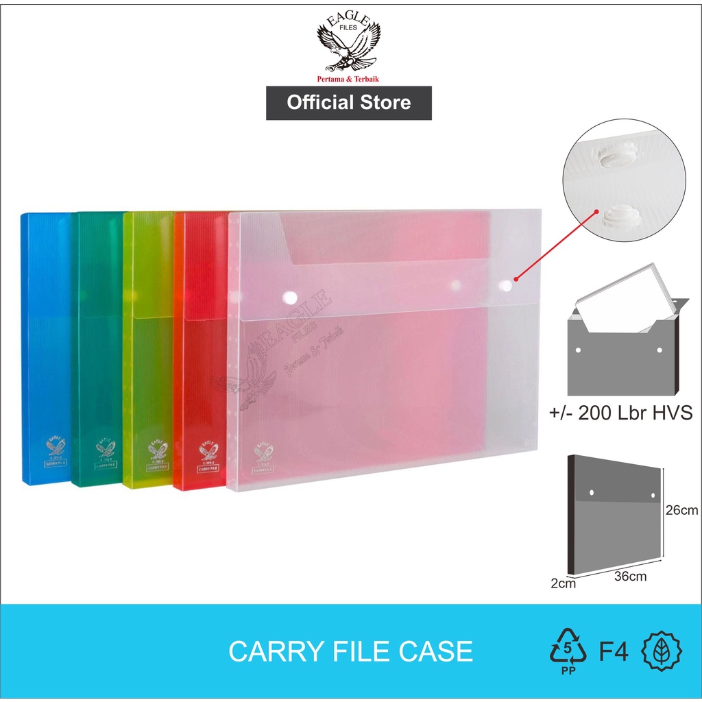 

Carry File Box Transparan EAGLEFiles Tebal 2 Cm F4 (Folio) / Tas Dokumen / Map Dokumen 2 Kancing