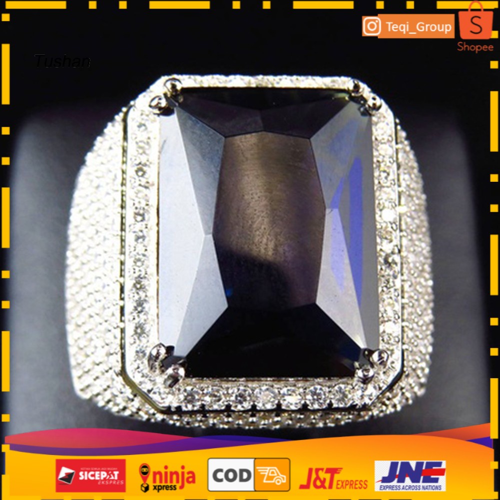 CINCIN PRIA BLUE STUNE MEWAH RING GOLD PAREASI PERMATA