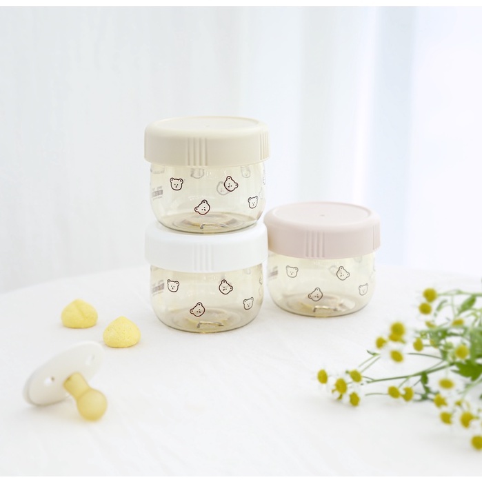 Grosmimi PPSU Cherrish Dotgom Olive Baby Food Jar 150ml / 250ml - Set Tempat Makan Bayi Plastic Plastik Korea Travel Friendly Portable