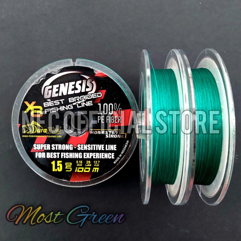 Senar benang pancing PE DURAKING GENESIS X8 Braided Multicolor Connecting 100 meter