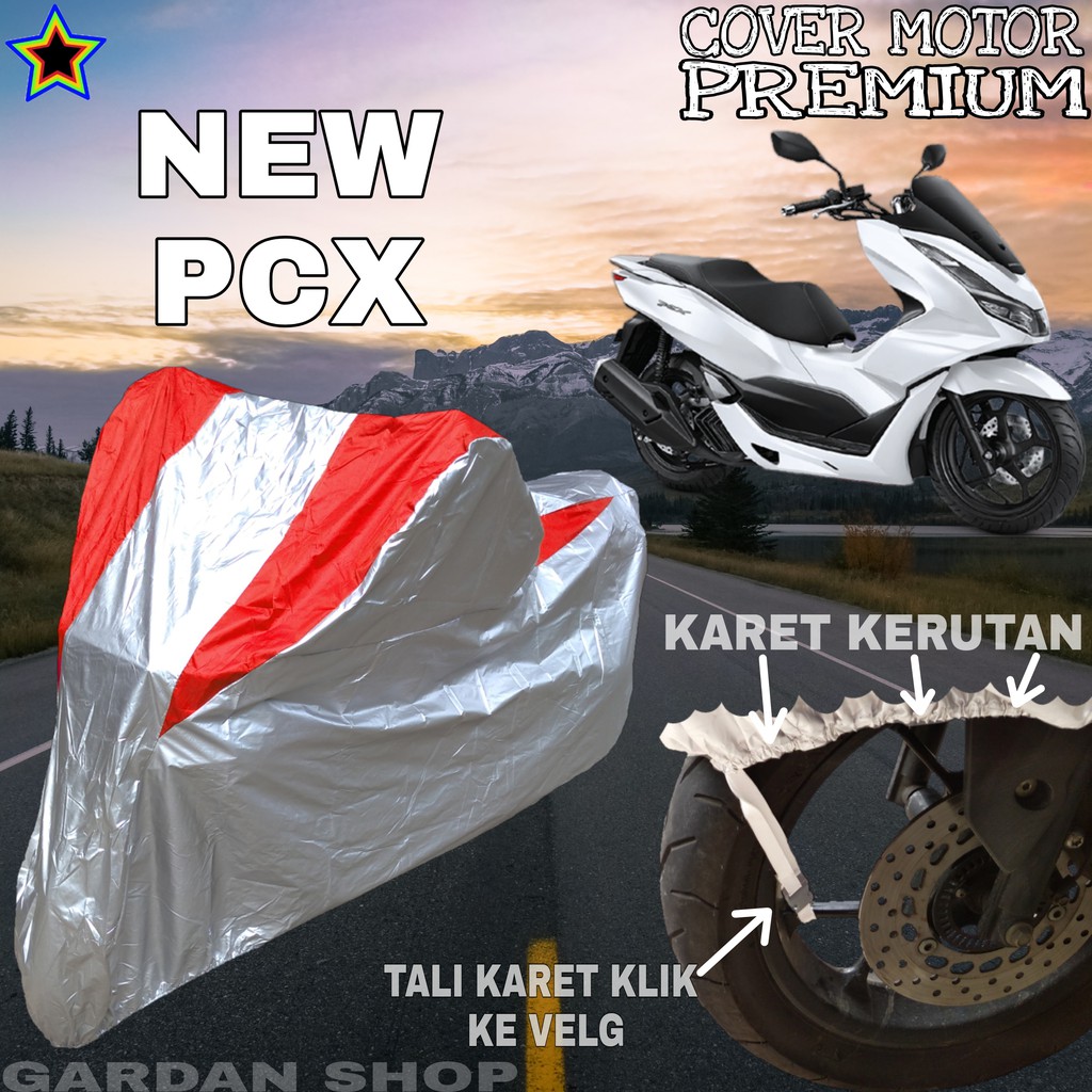 Sarung Motor NEW PCX Silver MERAH Body Cover Penutup Motor New Pcx PREMIUM