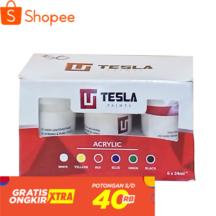 

Cat Acrylic Tesla Set 6 warna x 24 ml