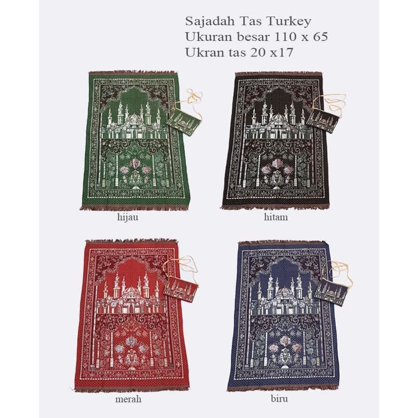 sn113 Sajadah Tas Turkey /Souvenir Sajadah /Oleh Oleh Haji