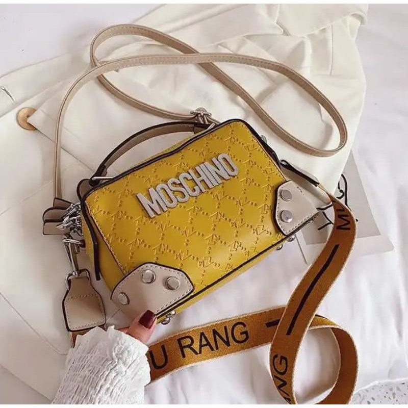 Shoulder Bag Handbag Wanita Import Premium Branded Murah Original Pabrik Moschino Unik Kulit EL 5512