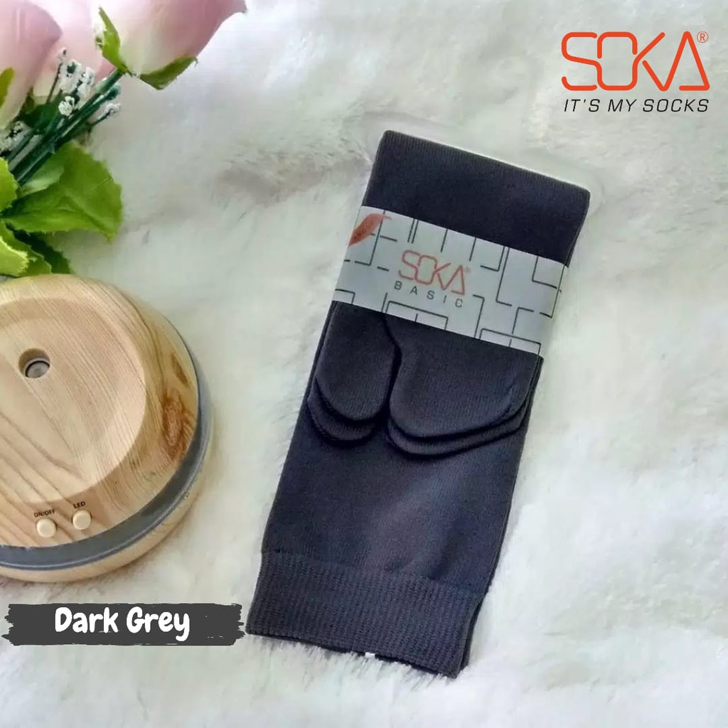 Kaos Kaki SOKA Jempol Pendek Standar - Size M Basic Polos-M-DarkGrey|AbuTua