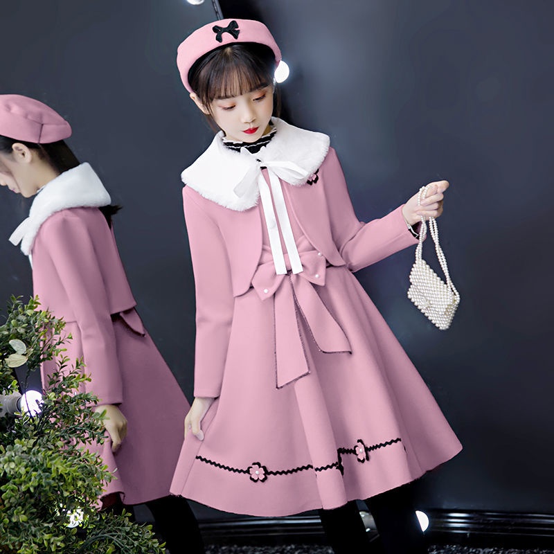 New autumn and winter children's wear three piece girls' princess skirt long sleeve Korean foreign w