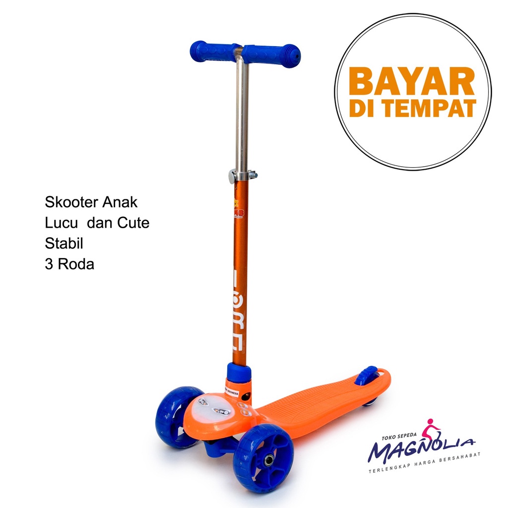 Sekuter Scooter Skuter Dorong Otoped Anak Outdoor Roda LED Menyala Mainan Anak