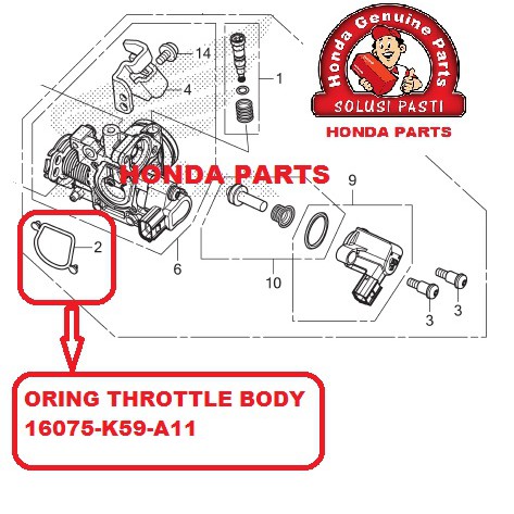 ORING SEAL THROTTLE BODY VARIO 150 LED 16075-K59-A11