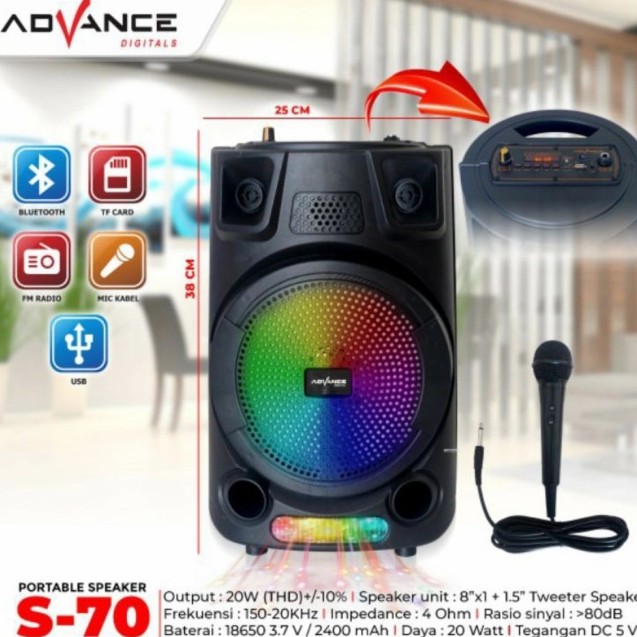 (PENGIRIMAN KHUSUS JNT/DLL) Speaker Portable Advance S70/Speaker Meeting