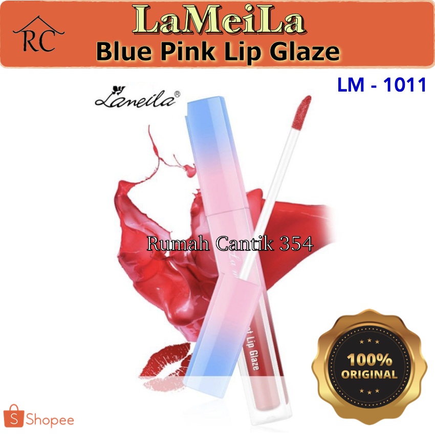 LAMEILA Velvet Lip Glaze LM-1011 / LM 1011 Lipcream Berkualitas Harga Terjangkau La mei la Blue Pink Lip Velvet Glaze Rumah Cantik 354