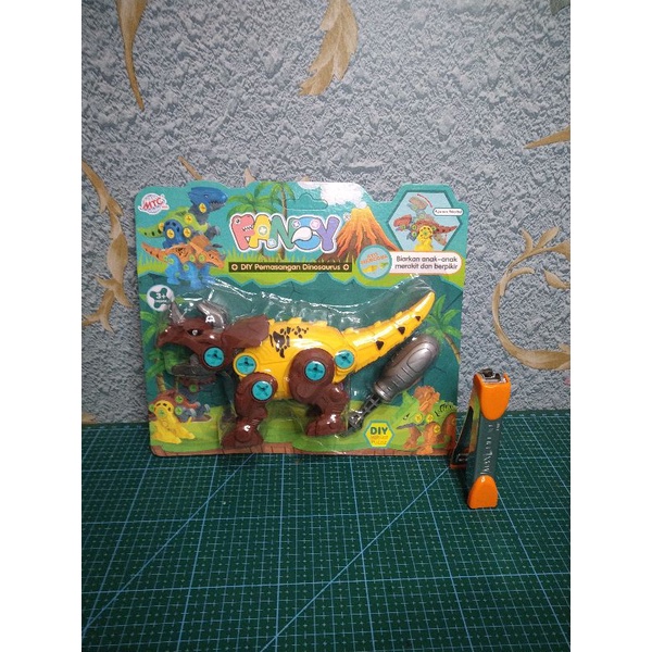 mainan anak Fancy DIY Dinosaurus bongkar pasang.