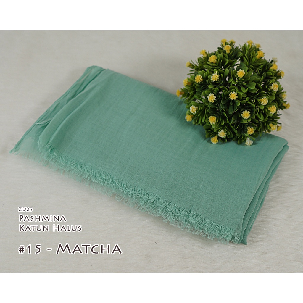 Pashmina Polos Katun Halus - CINDY by Luulu Scarf-#15 - Matcha
