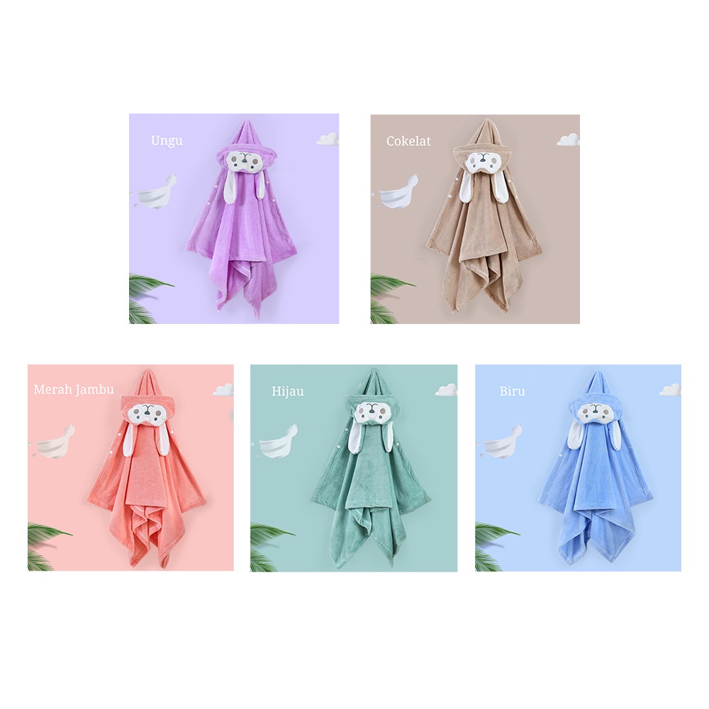 Ivorybaby Handuk mandi bayi hoodie animal  multifungsi selimut bayi
