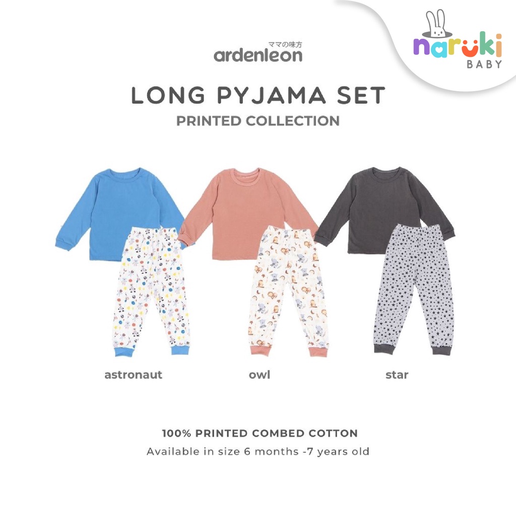 Ardenleon Long Pyjama Astronot Owl Star Kid Arden Leon Baju Tidur Anak