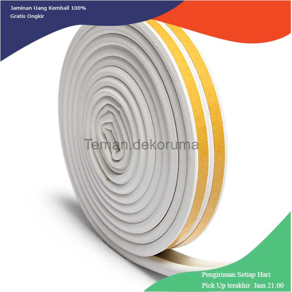 TD-DDG GANCHUN Lis Strip Pintu Door Noise Insulation D Tape 9x6mm 10M KK-062